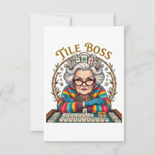 Carte De Remerciements Tuile de mahjong Boss