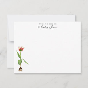 Carte De Remerciements Tulipe Aquarelle Personnalisé Plat