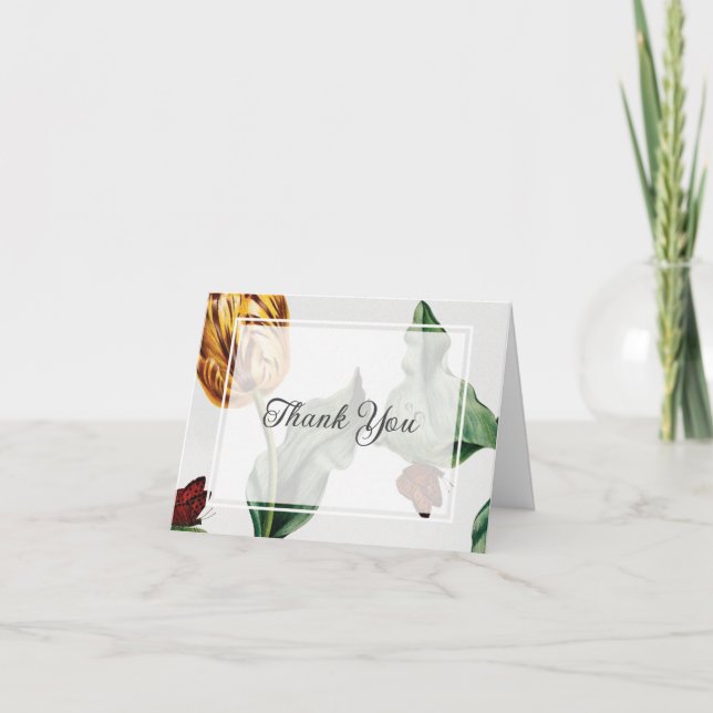 Carte De Remerciements Tulipe florale minimale moderne (Devant)