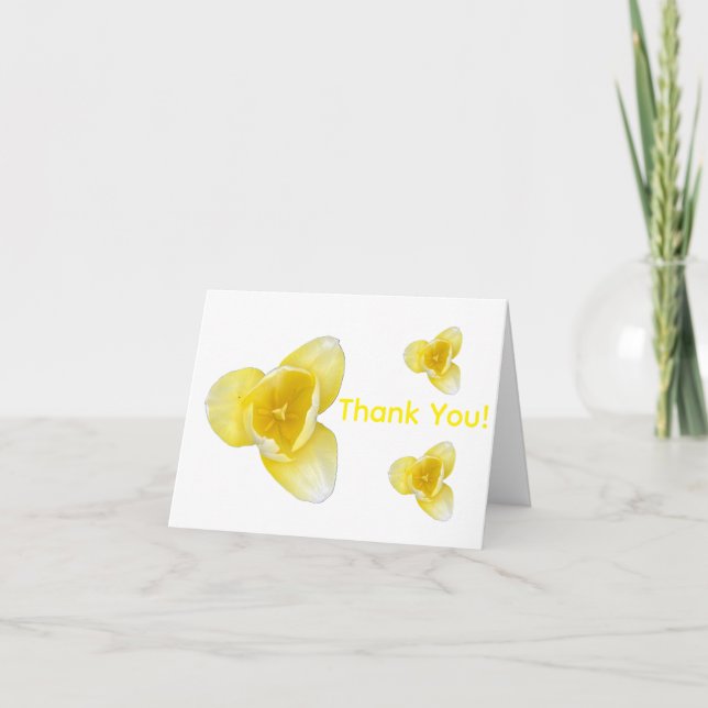 Carte De Remerciements Tulipe jaune (Devant)