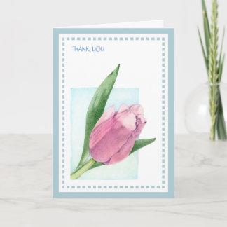 Carte De Remerciements Tulipe rose
