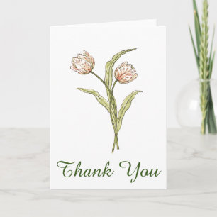 Carte De Remerciements Tulipes Botanique Floral