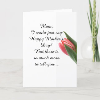 Carte De Remerciements Tulipes de rose du jour de mère de fille