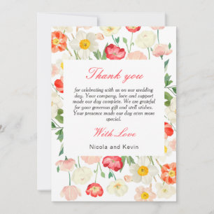 Carte De Remerciements Tulipes et Daffodils Mariage de printemps