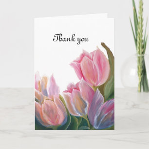CARTE DE REMERCIEMENTS TULIPS DANS UN JARDIN