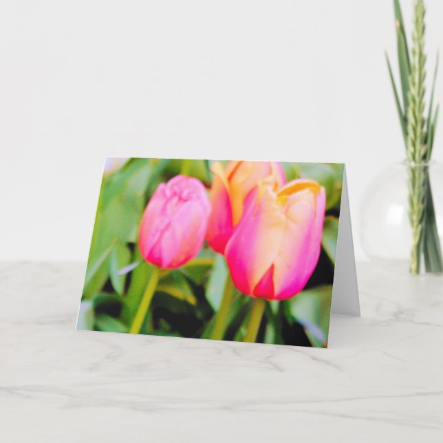 CARTE DE REMERCIEMENTS TULIPS DE PRINTEMPS (Devant)