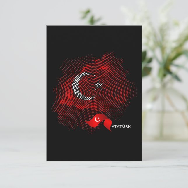 Carte De Remerciements Turkey flag (Debout devant)