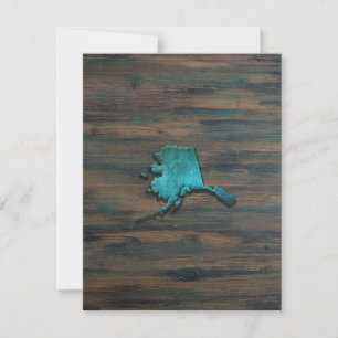 Carte De Remerciements Turquoise de forme d'état de l'Alaska