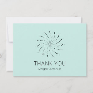 Carte De Remerciements Turquoise Moderne Spirale Élégante Pointillée