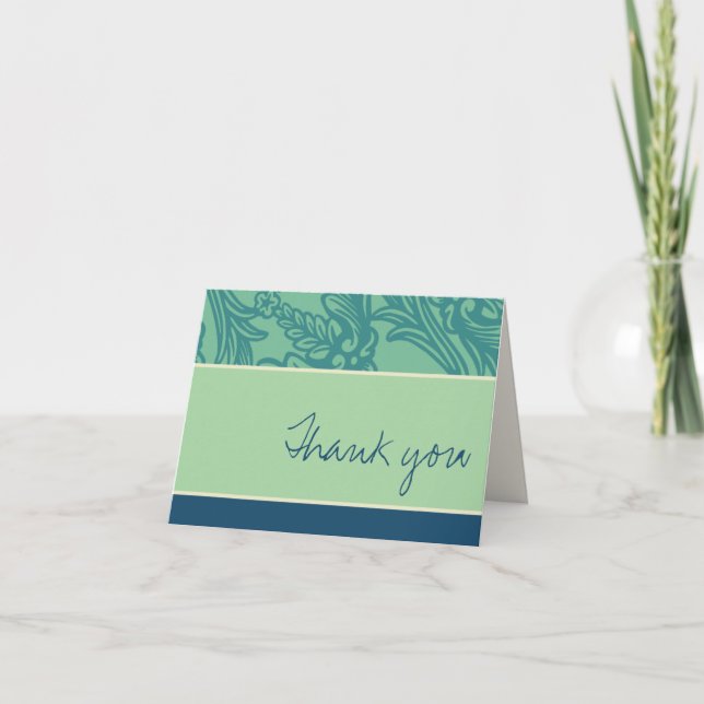 Carte de remerciements Turquoise vintage (Devant)