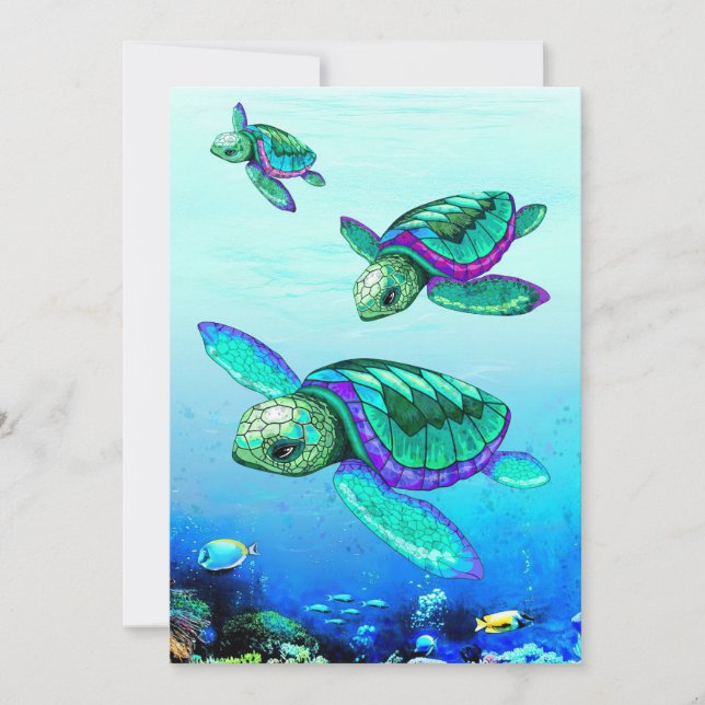 Carte De Remerciements Turtle Lover Sea Turtailles Danse (Devant)