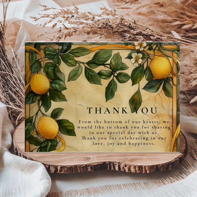 Carte De Remerciements Tuscan Citrus Floral Wedding (Créateur téléchargé)