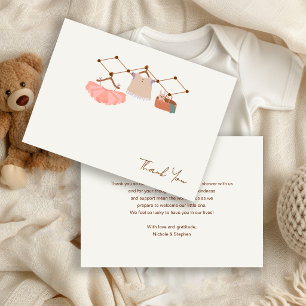 Carte De Remerciements Tutu aquarelle Baby Shower Bohème