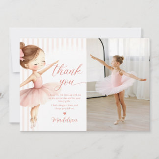 Carte De Remerciements Tutu Ballerina Ballet Dancer Girl Birthday Photo