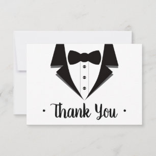 Carte de remerciements Tuxedo, Cravate noire