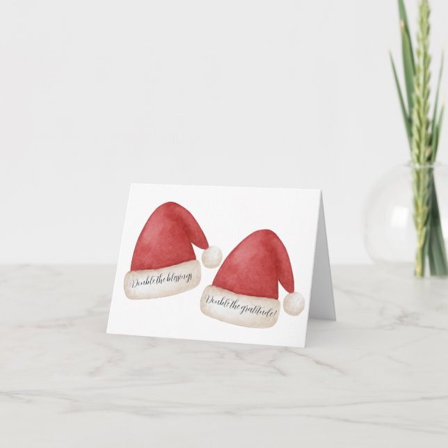 Carte De Remerciements Twin Santa Babies Thank You Card (Devant)