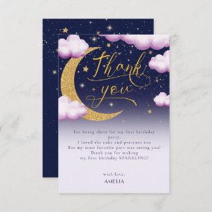 Carte De Remerciements Twinkle Little Star Girl Premier anniversaire Merc