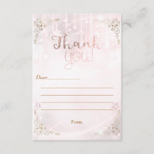 Carte De Remerciements Twinkle little Star Rose Gold Shower Remerciement