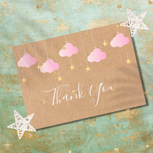 Carte De Remerciements Twinkle Twinkle Little Star Baby Girl Thank You (Créateur téléchargé)