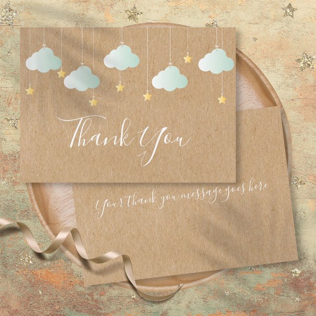 Carte De Remerciements Twinkle Twinkle Little Star Baby shower (Twinkle Twinkle Little Star Baby Shower Thank You Card)