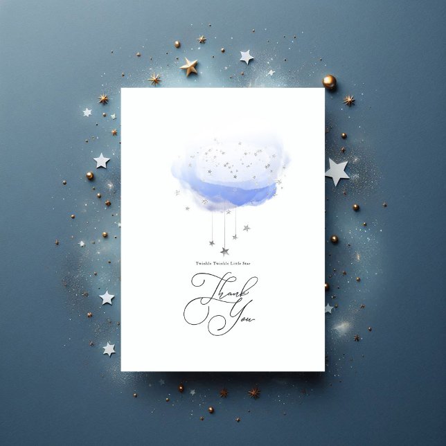 Carte De Remerciements Twinkle Twinkle Little Star Baby shower (Twinkle Twinkle Little Star Baby Shower Thank You Card)