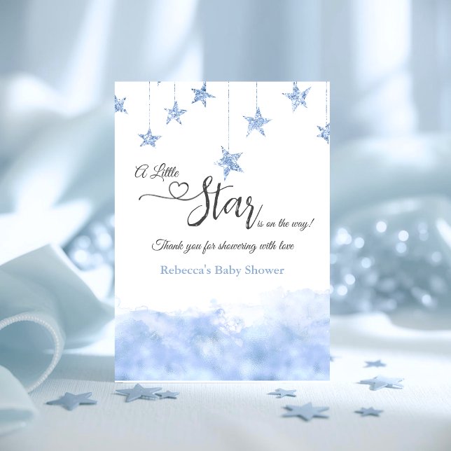Carte De Remerciements Twinkle Twinkle Little Star Blue Boy Baby Shower (Créateur téléchargé)