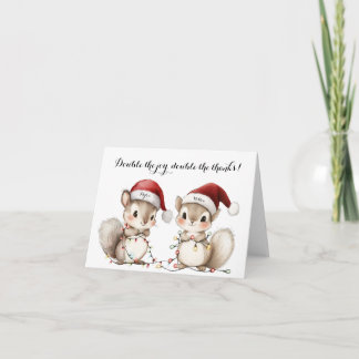 Carte De Remerciements Twins Holiday Lights Baby Shower Thank You Card