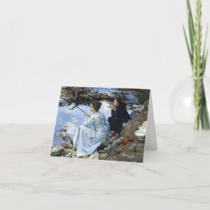 Carte De Remerciements Two Girls Fishing par John Singer Sargent