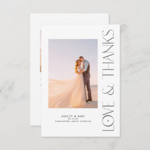 Carte De Remerciements Type moderne tendance Love & Thanks 2 Mariage phot