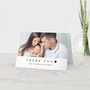 Carte De Remerciements Type simple Coeur Bébé Photo Douche