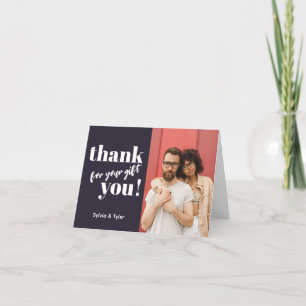 Carte De Remerciements Typographie audacieuse Photo moderne