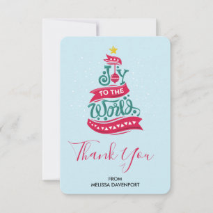 Carte De Remerciements Typographie de citation de Noël « Joyeux Noël au m