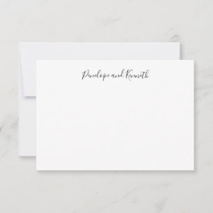 Carte De Remerciements Typographie de script noir et blanc minimaliste mo