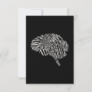 Carte De Remerciements Typographie du cerveau RN Neuroscience