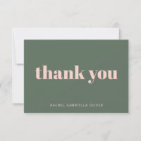Typographie en gras Blush Pink Vert Nom personnali