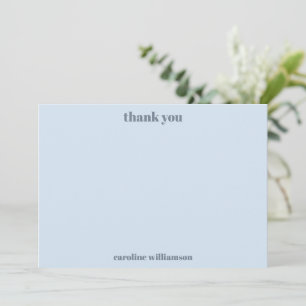 Carte De Remerciements Typographie Gras Bleu Clair Moderne Anniversaire N