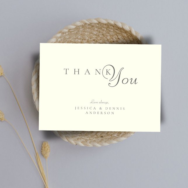 Carte De Remerciements Typographie ivoirienne minimale élégante Mariage d (Créateur téléchargé)