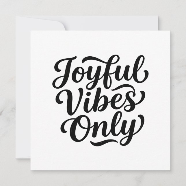 Carte De Remerciements Typographie Joyeuses Vibrations (Devant)