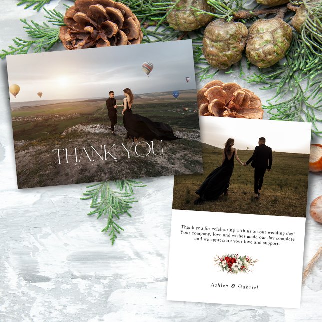 Carte De Remerciements Typographie Moderne Élégante Photo (Créateur téléchargé)