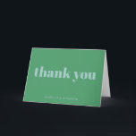 Carte De Remerciements Typographie moderne Gras Bright Vert Bleu Mariage<br><div class="desc">Typographie moderne audacieuse brillante vert et bleu Carte de remerciements Mariage</div>