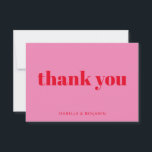 Carte De Remerciements Typographie moderne Gras Rose et Rouge Mariage per<br><div class="desc">Typographie moderne Gras Rose et Rouge Carte de remerciements de mariage personnalisé</div>