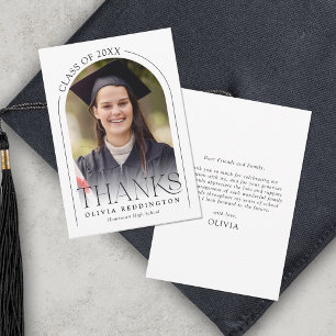 Carte De Remerciements Typographie Moderne Photo Arche Graduation