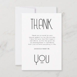 Carte De Remerciements Typographie moderne Photo Graduation Party Invitat