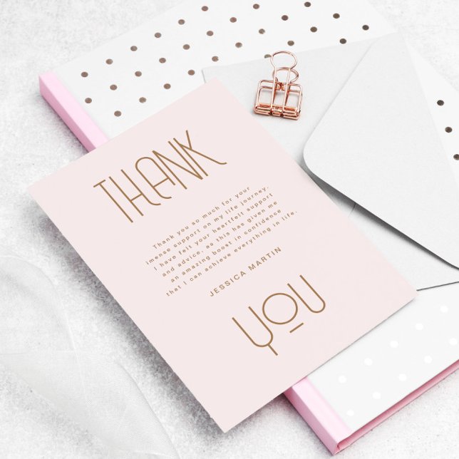 Carte De Remerciements Typographie moderne Photo Graduation Party Invitat (Créateur téléchargé)