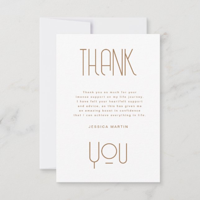 Carte De Remerciements Typographie moderne Photo Graduation Party Invitat (Devant)