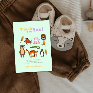 Carte De Remerciements Typographie Née Pour Être Sauvage Safari Baby Show