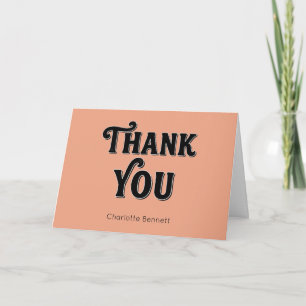 Carte De Remerciements Typographie orange noir rétro personnalisée
