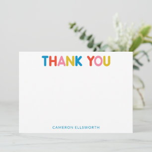 Carte De Remerciements Typographie personnalisée audacieuse mignonne et c