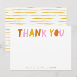 Carte De Remerciements Typographie simple et mignonne personnalisée en ro