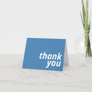Carte De Remerciements Typographie simple minimale moderne Bleu